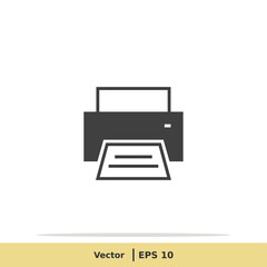 Print Icon. Printer Symbol. Design Logo Template. Vector Icon EPS 10 Pixel Perfect