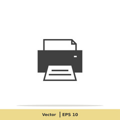 Print Icon. Printer Symbol. Design Logo Template. Vector Icon EPS 10 Pixel Perfect