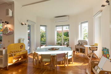 Interior of a montessori kindergarten