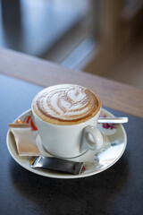 Cappuccino with a heart latte art