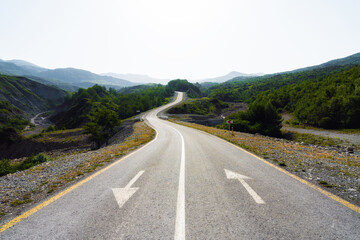 Winding road in the highlands