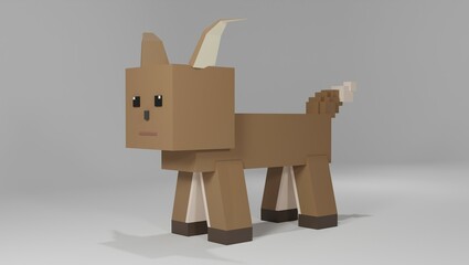 3d render dog model 