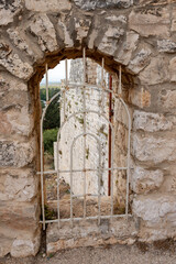 Fototapeta premium The well-preserved remains of the Yehiam Crusader fortress at Kibbutz Yehiam, in Galilee, northern Israel