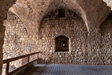 The well-preserved  remains of the Yehiam Crusader fortress at Kibbutz Yehiam, in Galilee, northern...