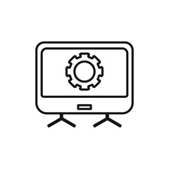 Screen with cogwheel icon design. vector illustration
