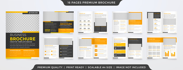 company brochure template with clean style and modern layout use for business profile and presentation