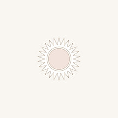 Fototapeta premium Minimalist Soft Colored Graphic Boho Pattern Background. Romantic Beige Card Template for Travel Shop Card Advertising, T Shirt Print , Boho Wedding Wallpaper etc.