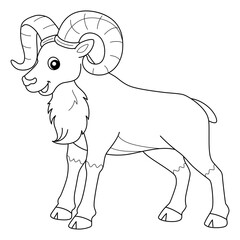 Urial Animal Coloring Page for Kids