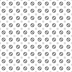 Square seamless background pattern from geometric shapes are different sizes and opacity. The pattern is evenly filled with big black stop symbols. Vector illustration on white background