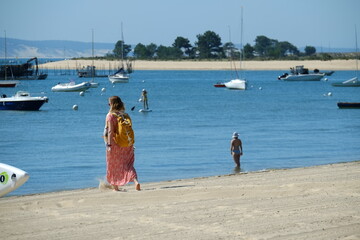 A view of the Arcachon bay. The 7th july 2022, Cap Ferret, France.