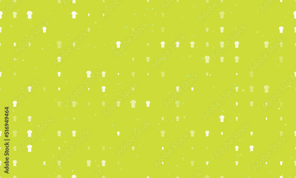 Poster seamless background pattern of evenly spaced white t-shirt symbols of different sizes and opacity. v