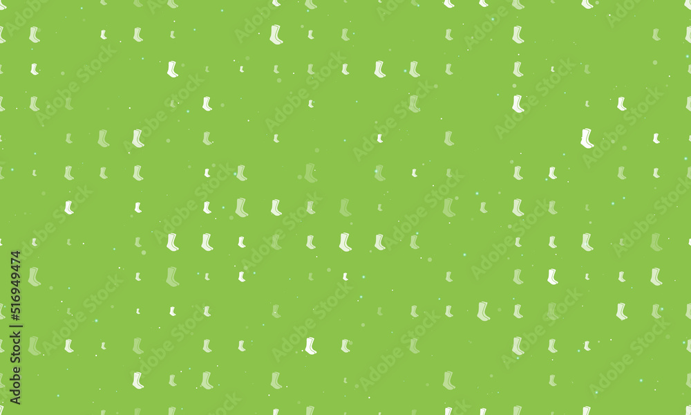 Aufkleber seamless background pattern of evenly spaced white socks symbols of different sizes and opacity. vec