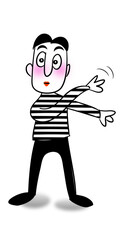 Mime dusting off