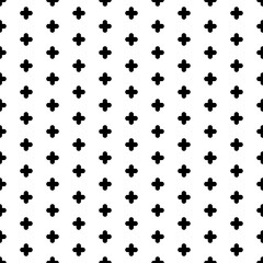 Square seamless background pattern from black quatrefoil symbols. The pattern is evenly filled. Vector illustration on white background