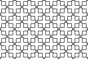 Seamless pattern completely filled with outlines of plus symbols. Elements are evenly spaced. Vector illustration on white background