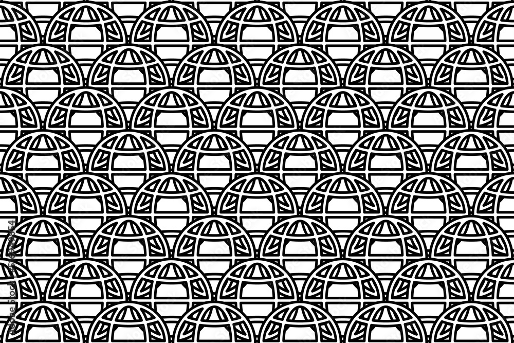 Poster seamless pattern completely filled with outlines of web symbols. elements are evenly spaced. vector 