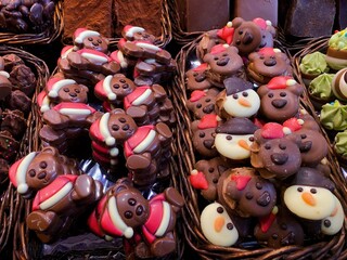 [Spain] Chocolate candies on display at La Boqueria Market (Barcelona)
