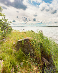 Finnish summer landscape on the sea. 