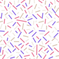 Confetti Sprinkles Strokes Vector Seamless Pattern