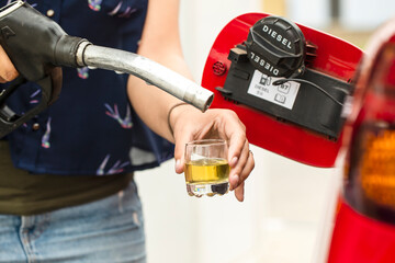 rise in fuel prices. Increase in gasoline prices. rising gasoline prices to fill the car's fuel...