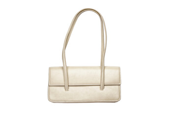 Beige ladies bag isolated on white background