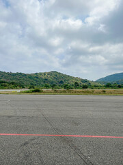 A beautiful view on mountains from the airport window
