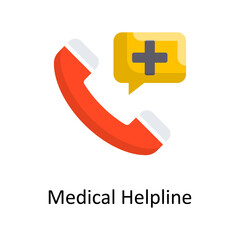 Medical Helpline vector flat Icon Design illustration. Medical Symbol on White background EPS 10 File