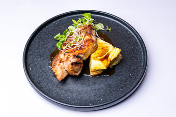 Tortilla español with pork meat