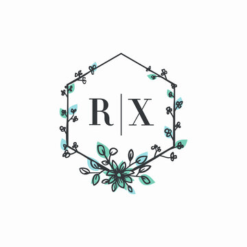 RX Initial Wedding Logo Luxury Collection. Monogram Elegant