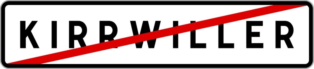 Panneau sortie ville agglomération Kirrwiller / Town exit sign Kirrwiller