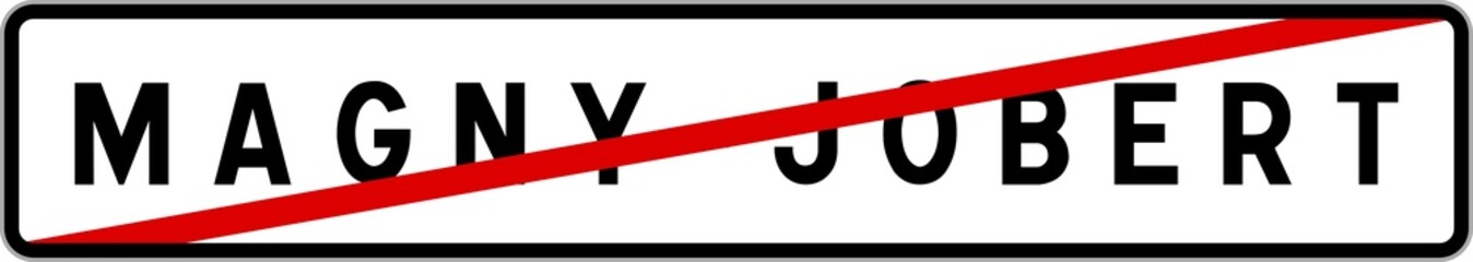 Panneau sortie ville agglomération Magny-Jobert / Town exit sign Magny-Jobert