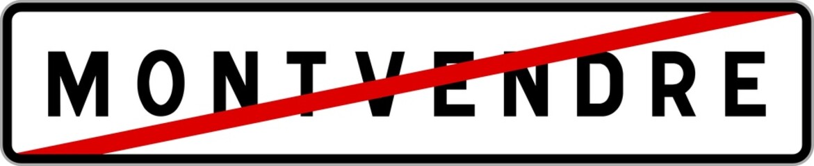 Panneau sortie ville agglom&eacute;ration Montvendre / Town exit sign Montvendre