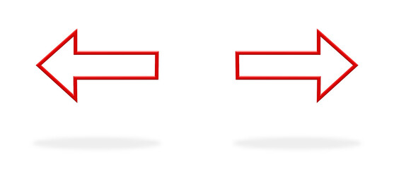 Wegweiser - Zwei Pfeile in rot nach links und rechts