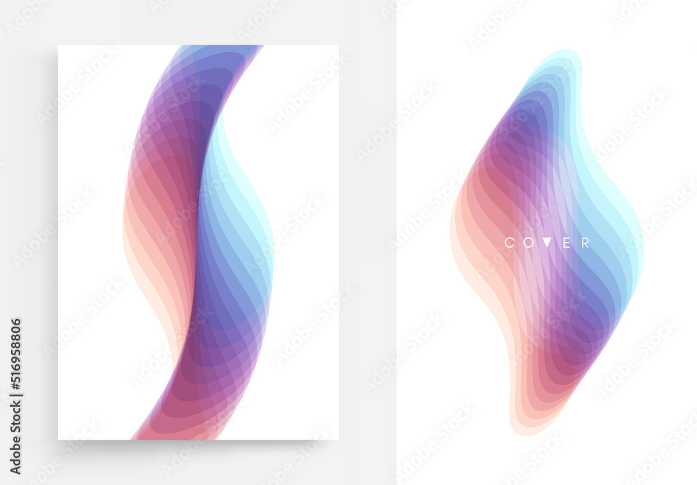 Wall mural abstract wavy background with dynamic effect. vector illustration made of various overlapping elemen