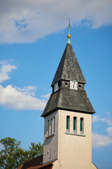 clock tower in Leipzig Mölkau Germany