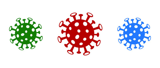 Fototapeta na wymiar Vector coloed set of coronavirus icon symbol on white background. Covid-19 icon