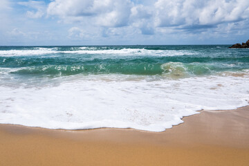 Waves on the shore of the Atlantic Ocean in Quiberon, Brittany, France