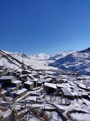 snow covered mountains