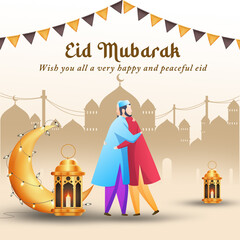 Eid Mubarak social media poster 