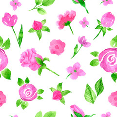 Rose seamless pattern, design romantic floral pink flower background.
