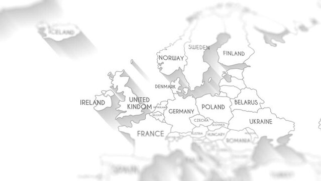 Europe And America Countries Paper Map Slider Shot