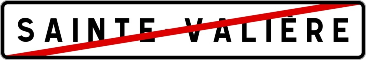 Panneau sortie ville agglomération Sainte-Valière / Town exit sign Sainte-Valière