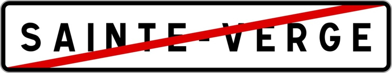 Panneau sortie ville agglomération Sainte-Verge / Town exit sign Sainte-Verge