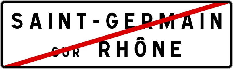 Panneau sortie ville agglomération Saint-Germain-sur-Rhône / Town exit sign Saint-Germain-sur-Rhône