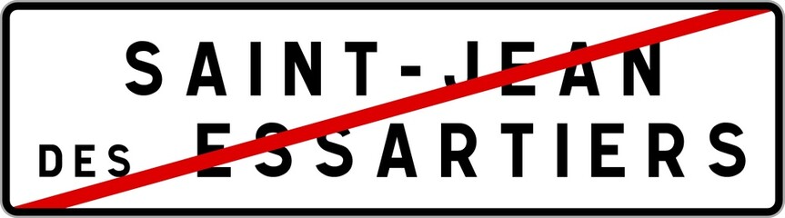 Panneau sortie ville agglomération Saint-Jean-des-Essartiers / Town exit sign Saint-Jean-des-Essartiers