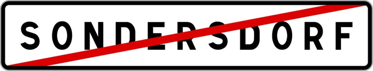 Panneau sortie ville agglomération Sondersdorf / Town exit sign Sondersdorf