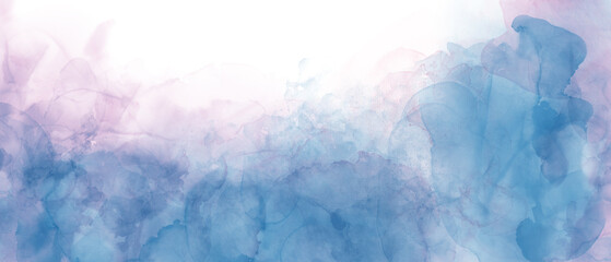 blue red sky gradient watercolor background with clouds texture