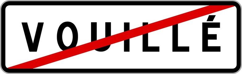 Panneau sortie ville agglomération Vouillé / Town exit sign Vouillé