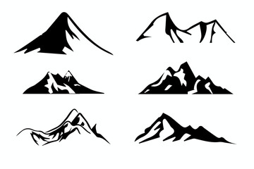 Fototapeta premium mountain silhouette vector, mountain logo design,