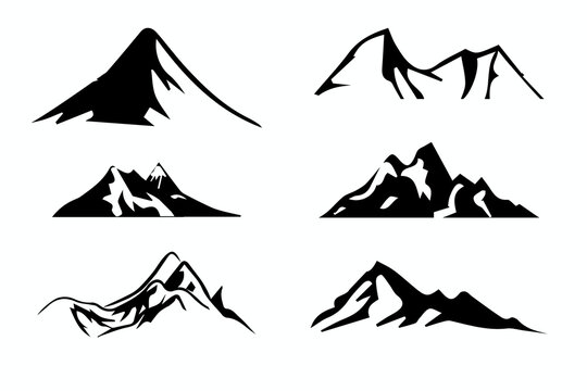 mountain silhouette vector, mountain logo design,